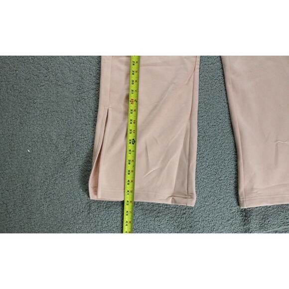 New Pact Organic Jogger Sweatpants Womens Large Pink Posey Side Slits Pull On - Picture 5 of 6